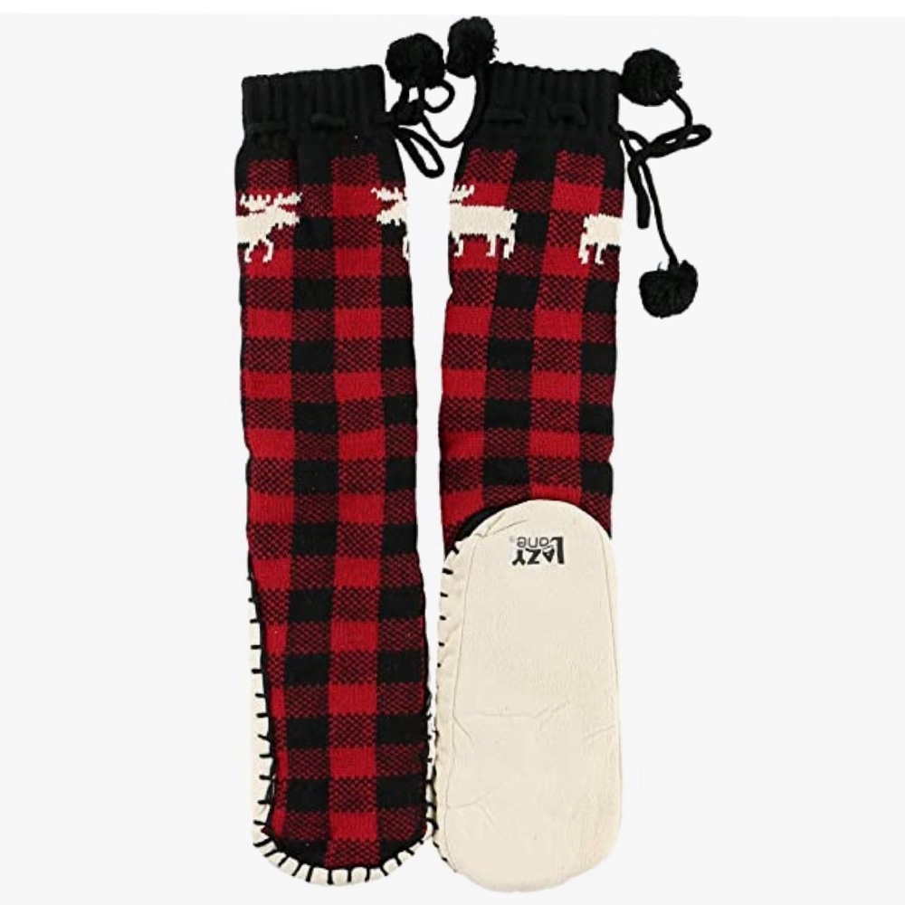 Lazy One slippers Buffalo plaid